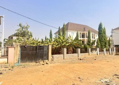 Fenced residential land in a developed area