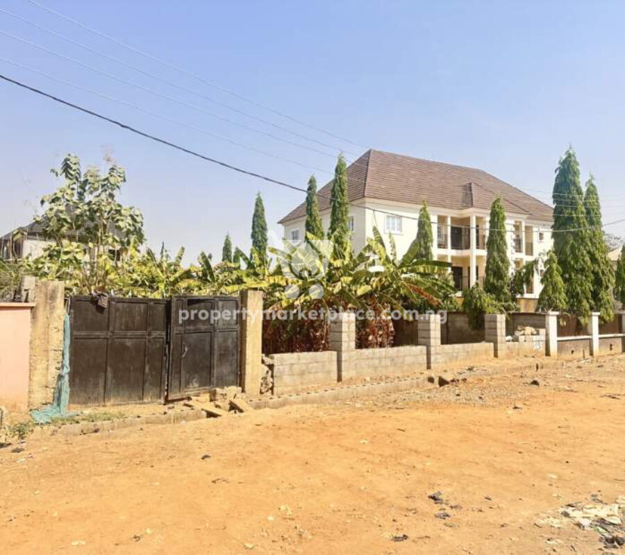 Fenced residential land in a developed area