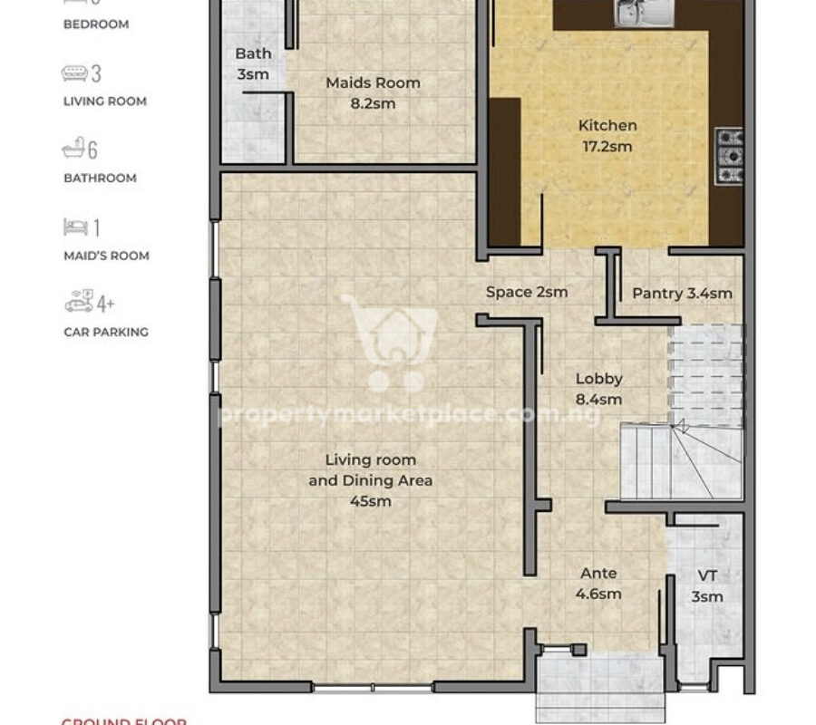 5 bedroom detached duplex with a room boy’s quarters