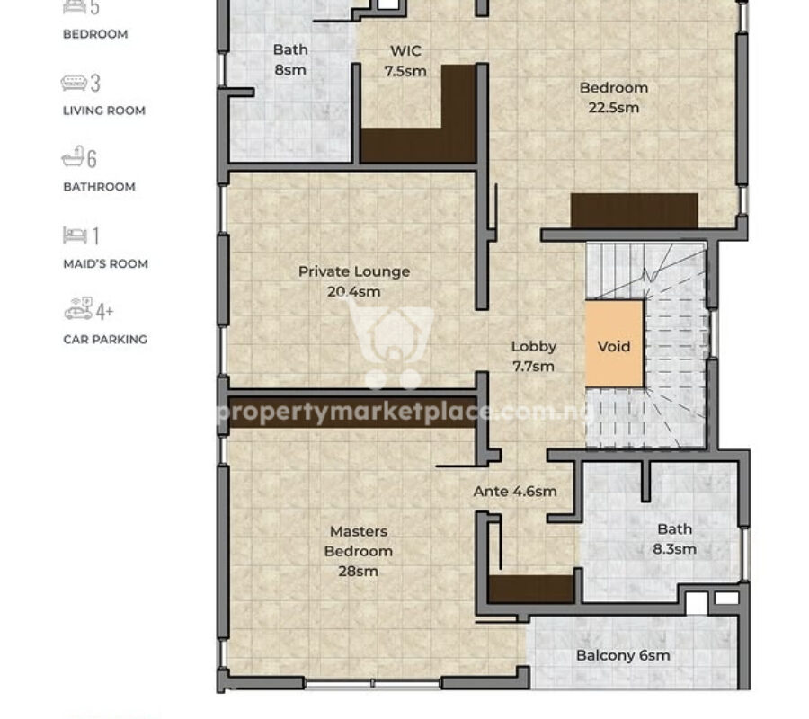5 bedroom detached duplex with a room boy’s quarters