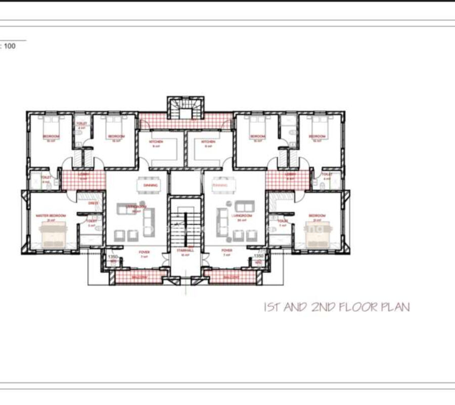 Spacious 3 bedroom flat in a nice area (semi-finished)